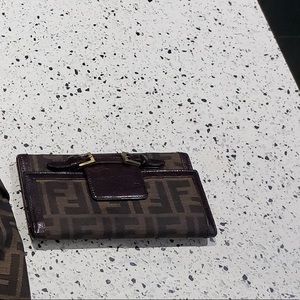 fendi zucca tobacco wallet - vintage